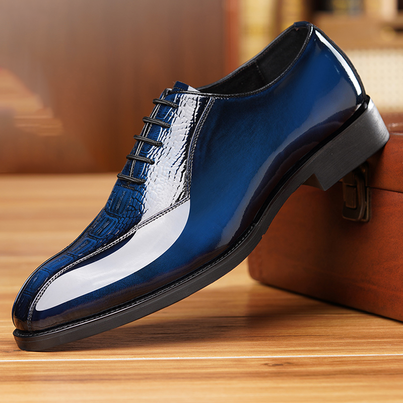 Crocodile Print British Style Business Shoes