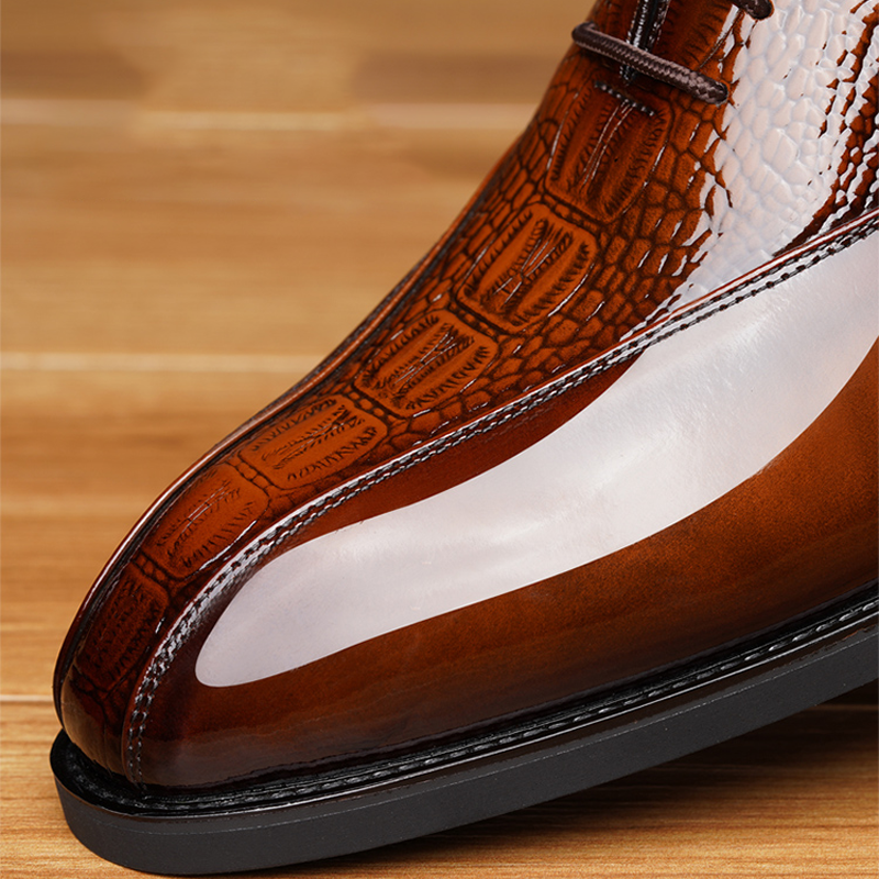 Crocodile Print British Style Business Shoes
